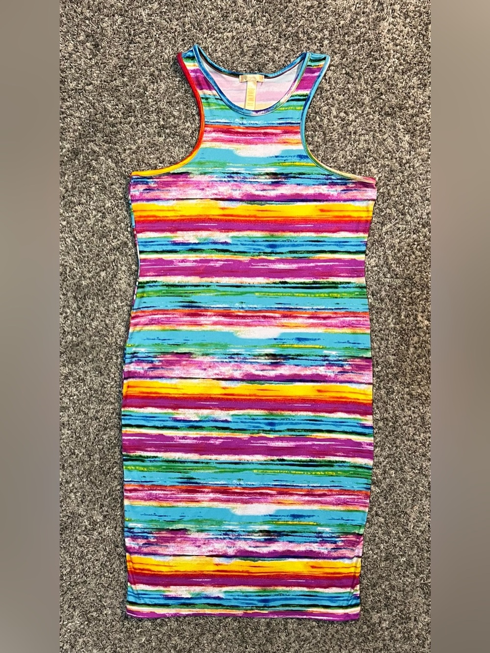 NYC Women’s Multicolor Striped Sleeveless Midi Dress! Size Large.